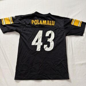 Pittsburgh Steelers #43 Troy Polamalu Jersey Youth Large 14-16 NFL Apparel Footb